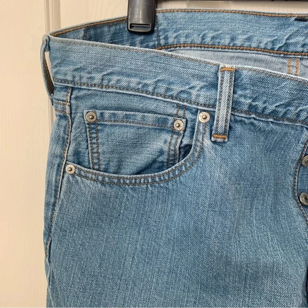 Levi’s 501 original straight button fly, distressed jeans 36 x 32.